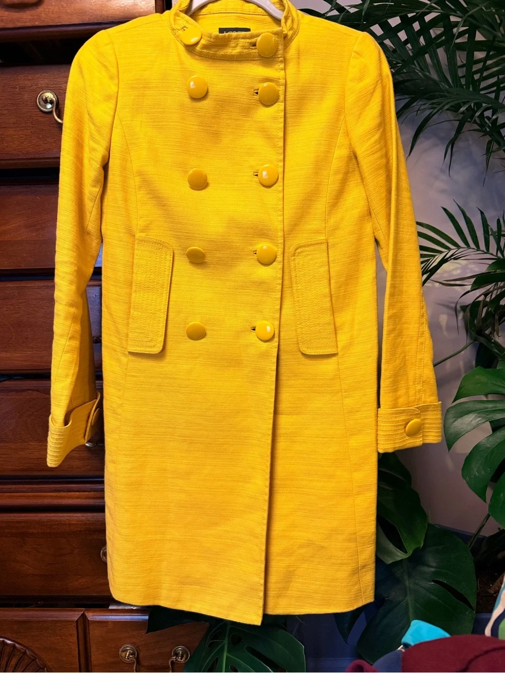 J. Crew Bright Yellow Double-Breasted Pea Coat - Picture 5 of 11